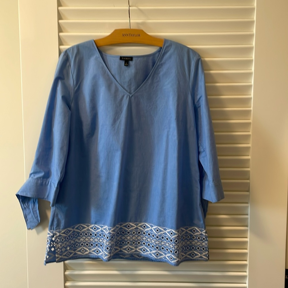 Talbots top with 3/4 tie sleeves, size L